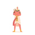 Egyptian Pharaoh Character Holding Staff, A Powerful Symbol Of Leadership And Authority In Ancient Egypt, Illustration