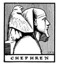 Egyptian Pharaoh Chephren, vintage illustration