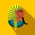 Egyptian pharaoh icon, flat style Royalty Free Stock Photo