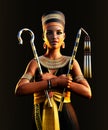 Egyptian Pharaoh Queen Cleopatra holding signs of power Royalty Free Stock Photo