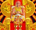 Egyptian Pharaoh Ramses Close up, seated on throne. Royalty Free Stock Photo