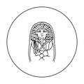 Egyptian pharaoh sarcophagus icon in outline style isolated on white background. Museum symbol stock vector illustration Royalty Free Stock Photo