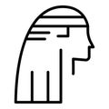 Egyptian pharaoh side view icon, outline style Royalty Free Stock Photo