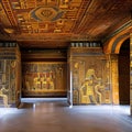 Egyptian Pharaohs Chamber: An opulent chamber inspired by ancient Egypt, with hieroglyphic murals, golden accents, and statues1,