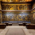 Egyptian Pharaohs Chamber: An opulent chamber inspired by ancient Egypt, with hieroglyphic murals, golden accents, and statues5,