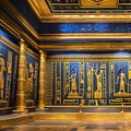 Egyptian Pharaohs Chamber: An opulent chamber inspired by ancient Egypt, with hieroglyphic murals, golden accents, and statues3,