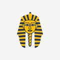 Egyptian pharaohs mask icon vector isolated on white background Royalty Free Stock Photo