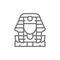 Egyptian pharaohs mask, Tutankhamun line icon. Royalty Free Stock Photo