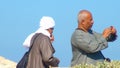 Egyptian pilgrims in the ancient port of Jaffa, Tel Aviv Royalty Free Stock Photo