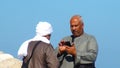 Egyptian pilgrims in the ancient port of Jaffa, Tel Aviv Royalty Free Stock Photo