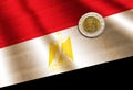 Egyptian pound on the flag. Royalty Free Stock Photo