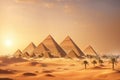 Egyptian pyramid in sand desert and clear sky Royalty Free Stock Photo