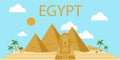 Egyptian pyramids in desert Royalty Free Stock Photo