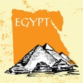 Egyptian pyramids, Great Pyramid of Giza, Pyramid of Khafre Royalty Free Stock Photo