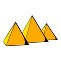 Egyptian pyramids icon cartoon