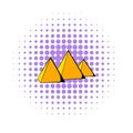 Egyptian pyramids icon, comics style