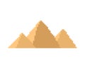 Egyptian pyramids pixel art. Ancients landmark 8 bit. Egypt show