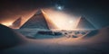 Egyptian Pyramids in the Snow Royalty Free Stock Photo