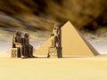 Egyptian Pyramids and Statues