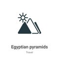 Egyptian pyramids vector icon on white background. Flat vector egyptian pyramids icon symbol sign from modern travel collection Royalty Free Stock Photo