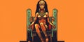Egyptian queen Cleopatra sitting on a throne Royalty Free Stock Photo