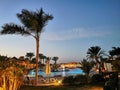 egyptian resort in the dark night