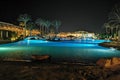 egyptian resort in the dark night