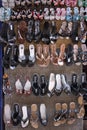 Egyptian sandals for sale in bazaar at souk Royalty Free Stock Photo