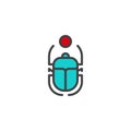 Egyptian Scarab filled outline icon