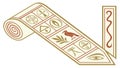 Egyptian Scroll with Symbols Vector, vector design Generative AI Royalty Free Stock Photo