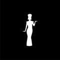 Egyptian silhouette icon or logo, Queen Nefertiti, Cleopatra silhouette on dark background Royalty Free Stock Photo