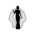 Egyptian silhouette icon. Queen Nefertiti. Cleopatra icon isolated on white background Royalty Free Stock Photo