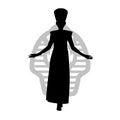 Egyptian silhouette icon. Queen Nefertiti. Cleopatra icon isolated on white background Royalty Free Stock Photo