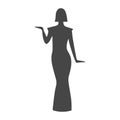 Egyptian silhouette icon, Queen Nefertiti, Cleopatra silhouette