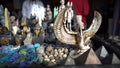 Egyptian souvenir stone craft to pharaoh sphinx pyramid scarab statues selling for tourist in Egypt