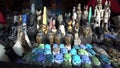 Egyptian souvenir stone craft to pharaoh sphinx pyramid scarab statues selling for tourist in Egypt