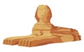 Egyptian Sphinx statue, symbol of ancient Egypt. Historic sight showplace attraction. Famous historical landmark place