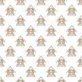 Egyptian Sphinx vector geometric concept minimal line seamless pattern