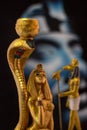 Egyptian statuettes anubis cleopatra and snake