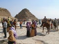 Egyptian stepped pyramids closeup. Royalty Free Stock Photo