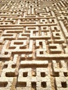 Egyptian stone labyrinth, bas-relief, pattern Royalty Free Stock Photo