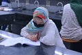 Egyptian Students wearing masks and taking final year exams with precautionary and strict measures amid coronavirus pandemic
