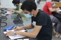 Egyptian Students wearing masks and taking final year exams with precautionary and strict measures amid coronavirus pandemic