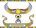 Egyptian sun boat with scarab