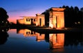 Egyptian Temple Debod at night, Egyptian Temple in Madrid Royalty Free Stock Photo