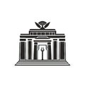 Egyptian Temple Icon, African Palace Isolated, Ancient Silhouette, Historical Egyptian Castle Minimal Design