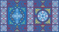 Egyptian Tent Fabric Pattern 1-blue Royalty Free Stock Photo