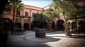 The Egyptian Theatre Courtyard a popular gathering spot for film enthusiasts created with Generative AI