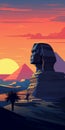 Egypt Sunrise: Fauvist Landscapes, Vintage Poster Design, And Vibrant Portraiture