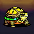 Egyptian Tortoise Animal Style Print Design Logo. Generative AI.
